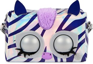 Bolso Purse Pets, Metálico Mood Rebel Stripez, bolso de hombro interactivo de juguete, más de 30 sonidos y reacciones, juguete infantil para niñas