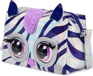 Bolso Purse Pets, Metálico Mood Rebel Stripez, bolso de hombro interactivo de juguete, más de 30 sonidos y reacciones, juguete infantil para niñas