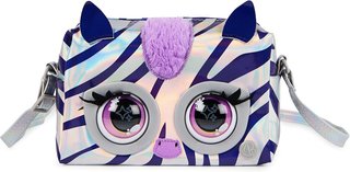Bolso Purse Pets, Metálico Mood Rebel Stripez, bolso de hombro interactivo de juguete, más de 30 sonidos y reacciones, juguete infantil para niñas