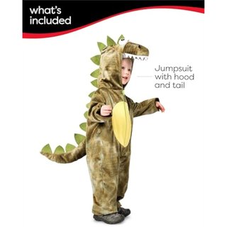 Rubies Disfraz Dinosaurio Rugido para niñas y niños, Jumpsuit con capucha y cola, Oficial Rubies para Carnaval, Halloween, Navidad y Fiestas