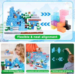 Maqueta puzzle Cubos Hielo Modelo ZH-004 Nuevo, Bloques magnéticos, 100 Bloques de construcción magnéticos