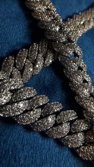Cadena Cubana Iced Out Chapado Plata