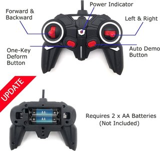 Auto de control remoto transformable rojo, 2 en 1, robot de deformación con un solo clic para niños de 3, 4, 5, 6 años o más, rotación recargable de 360° con luz, regalos de cumpleaños para niñas