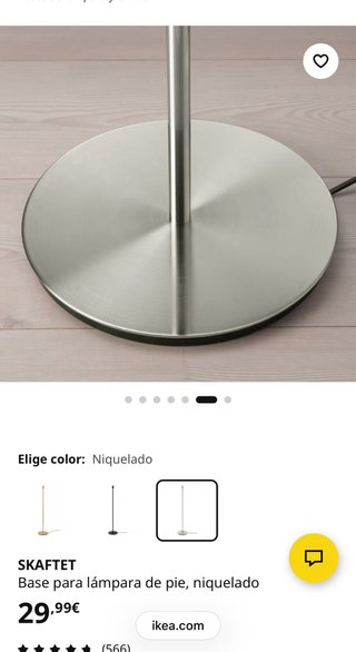 Lámpara de pie beige y metal