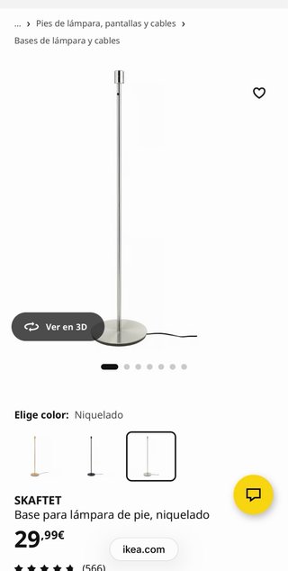 Lámpara de pie beige y metal