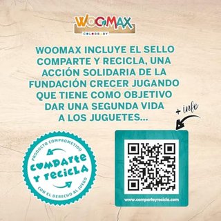 WOOMAX Caja Registradora de Juguete de Madera, Datáfono y Dinero, +3 Años, 49332