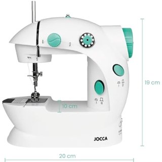 Maquina de Coser Jocca REACONDICIONADO marcas minimas- Máquina de Coser Portátil Jocca con 48 Accesorios de Costura - Doble Puntada - Ideal para Remallar - Uso Doméstico y Manual - Antideslizante