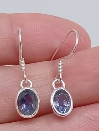 Pendientes Plata 925 Iolita Ovalada