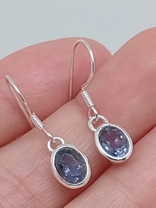 Pendientes Plata 925 Iolita Ovalada
