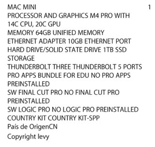 Mac Mini M4 Pro 64GB 1TB