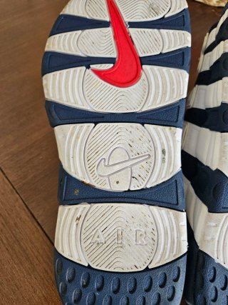 Chanclas Nike Air More Uptempo Slide Azul/Blanco