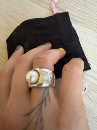 Anillo Tous Duna Plata y Perla Cultivada