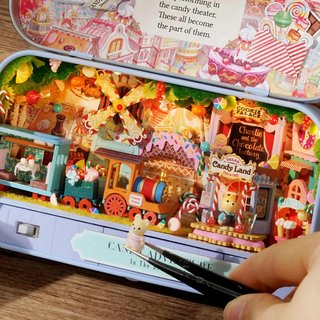 Maqueta puzzle Candy Q-009 Nuevo, Casa de muñecas en Miniatura, Kit de casa de Muebles en Miniatura