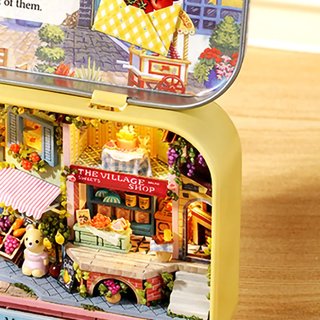 Maqueta puzzle Lucky Market Q-008 Nuevo, Caja de casa de muñecas Caja de teatro Caja de teatro Fácil de montar Aspecto Encantador Mini Caja Decorativa Modelo de Teatro para Decoración del Hogar Q-008