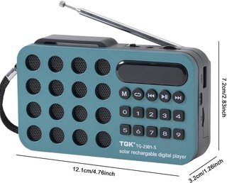 Radio Digital solar TGK TG-2301S Nuevo ROJO