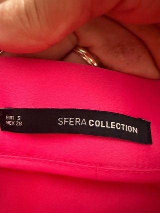 Falda Sfera rosa de lino