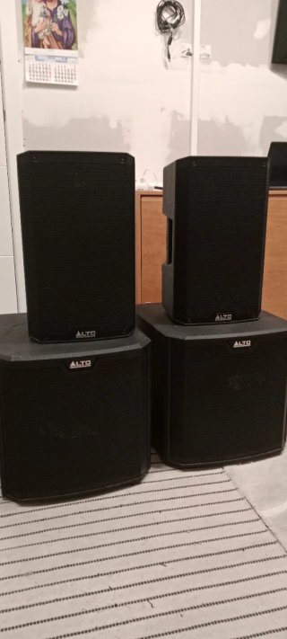 Altavoz activo y subwoofer activo Alto negro