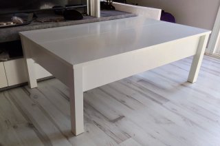 Mesa de centro elevable blanca