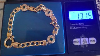 Pulsera de oro con circonitas