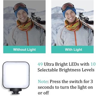 Microfono con soporte + luz KD-49/20 Kit de vlogging para iPhone, Android con trípode, 36 luces LED