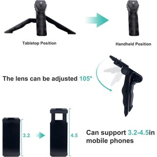 Microfono con soporte + luz KD-49/20 Kit de vlogging para iPhone, Android con trípode, 36 luces LED