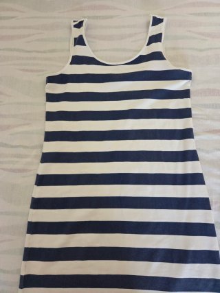 Vestido Veraniego Mujer Rayas Azul Blanco TEX