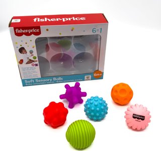 Fisher Price - Set 6 Bolas sensoriales - Tamaños y Texturas Diferentes - Juguete exploración sensorial - Libre BPA (Deqube 920D00246)