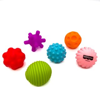 Fisher Price - Set 6 Bolas sensoriales - Tamaños y Texturas Diferentes - Juguete exploración sensorial - Libre BPA (Deqube 920D00246)