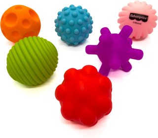 Fisher Price - Set 6 Bolas sensoriales - Tamaños y Texturas Diferentes - Juguete exploración sensorial - Libre BPA (Deqube 920D00246)