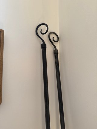 2 Barras Cortina Hierro Forjado Negro