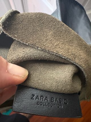 Bolso Zara Piel Verde y Negro