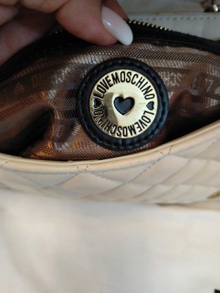 Bolso Love Moschino Beige y Dorado