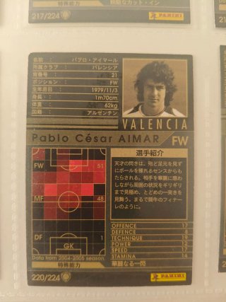 Cromos japoneses Valencia CF 2004-2005 Panini
