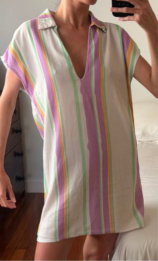 Vestido Laagam rayas multicolor talla S