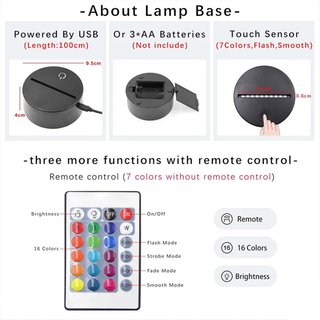 Lámpara Led Auriculares de música, 3D Luz de Noche para Niños, LED Luz de Noche Óptico Ilusión 16 Colores Cambian con Control Remoto Lamparas de Mesita de Noche Regalos para Infantil Niñas Bebe