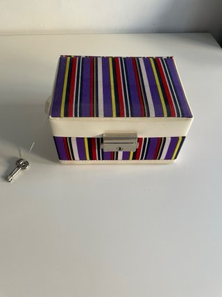 Joyero rayas morado y blanco