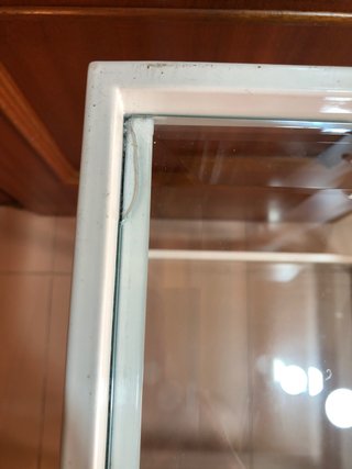 Mesa auxiliar forja blanca y cristal