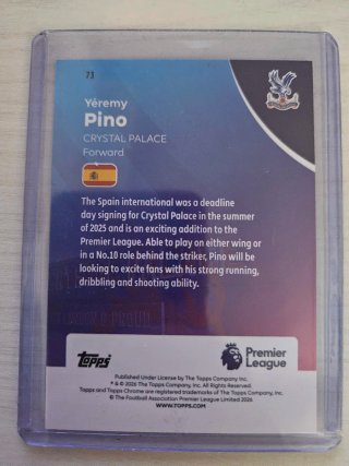 Pino 109/275 Crystal Palace Topps Chrome