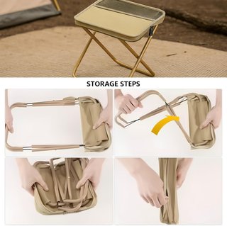 Taburete Plegable para Exteriores, T25AN , fácil de Guardar con Correa y Manual, Ideal para Camping, Festivales y reuniones Familiares