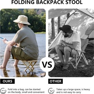 Taburete Plegable para Exteriores, T25AN , fácil de Guardar con Correa y Manual, Ideal para Camping, Festivales y reuniones Familiares