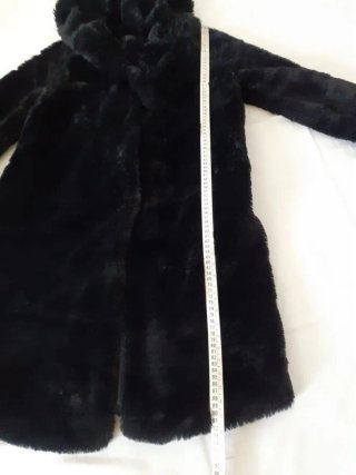 Cappotto pelliccia nero lungo taglia S