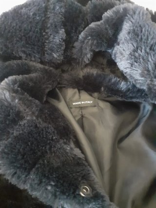Cappotto pelliccia nero lungo taglia S