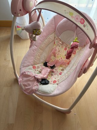 Silla balancín bebé rosa