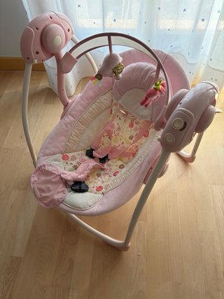 Silla balancín bebé rosa