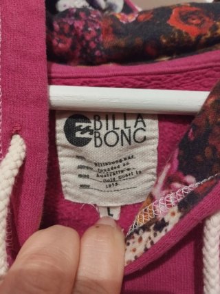 Sudadera Billabong rosa fucsia con logo floral