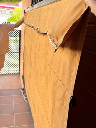 Toldo palillera tela y metal
