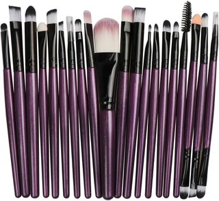 Brochas maquillaje Pack 20uds bolsa plástico Modelo PNAAH Nuevo Juego de Brochas de Maquillaje 20 PCS Maquillaje Pinceles Conjunto Ojo Sombra Fundación Polvo