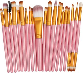 Brochas maquillaje Pack 20uds bolsa plástico Modelo PNAAH Nuevo Juego de Brochas de Maquillaje 20 PCS Maquillaje Pinceles Conjunto Ojo Sombra Fundación Polvo