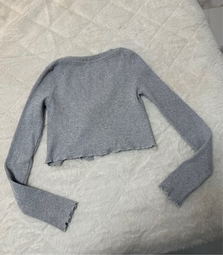 Bershka Cárdigan Gris Manga Larga