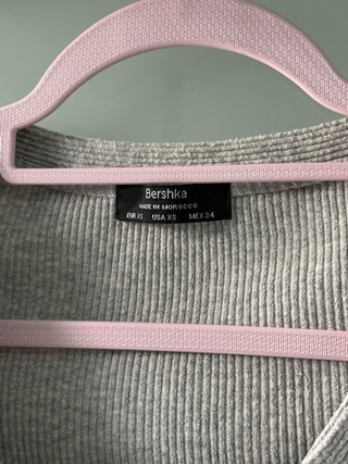 Bershka Cárdigan Gris Manga Larga